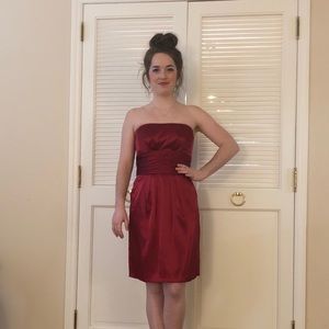 Red Strapless Cocktail Dress Sz 6